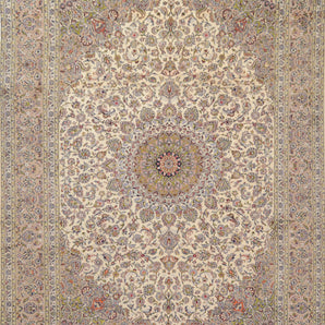 Handknuten Kashan Oriental rug by Orientmattor, classic 405x295 cm carpet with intricate patterns and rich colors.