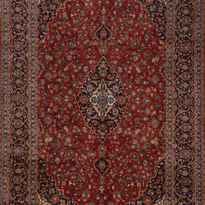 Orientmattor Kashan Oriental handknuten matta, classic carpet in 455x294 cm, detailed pattern and rich colors.