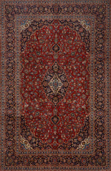 Orientmattor Kashan Oriental handknuten matta, classic carpet in 455x294 cm, detailed pattern and rich colors.