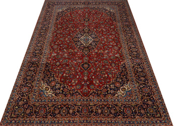 Handknuten Kashan Oriental rug by Orientmattor, classic 455x294 cm with intricate patterns and rich colors, traditional Persian design.