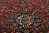Orientmattor Kashan Oriental handknuten matta, classic carpet in beige and red, 455 x 294 cm, intricate traditional design.