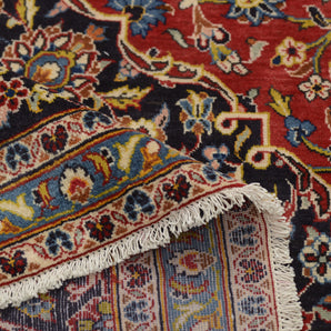 Handknuten Kashan Oriental carpet, classic design, 468x290 cm, by Orientmattor, detailed woven pattern in rich colors.