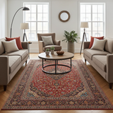 Handknuten Kashan Oriental rug by Orientmattor, classic 468 x 290 cm, detailed floral pattern on woven wool carpet.