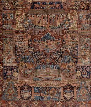 Orientmattor Kashmar Oriental handknuten matta, classic rug with intricate patterns, measuring 314x295 cm.