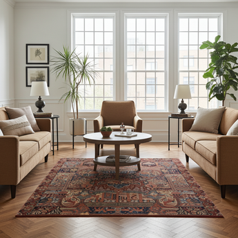 Orientmattor Kashmar classic handknuten oriental rug, 314x295 cm, detailed intricate patterns and rich colors on woven surface.