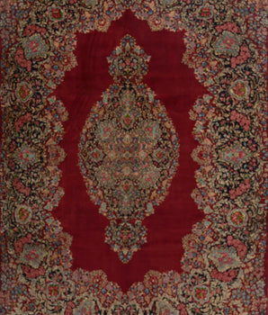 Orientmattor handknuten Kerman oriental carpet, 305x210 cm, featuring intricate traditional patterns and rich colors.