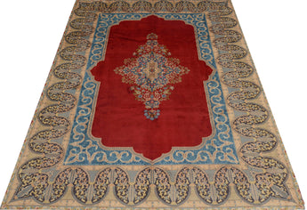 Orientmattor classic Kerman oriental handmade rug, 315 x 232 cm, detailed floral design on rich, traditional carpet.