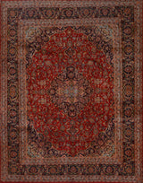 Handknuten Mashad Oriental rug, classic carpet in 378x290 cm with intricate patterns, by Orientmattor.