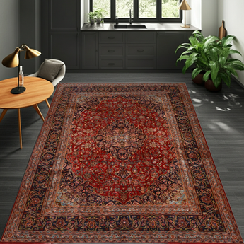 Handknuten Mashad Oriental carpet, classic 378x290 cm, with intricate patterns, by Orientmattor.