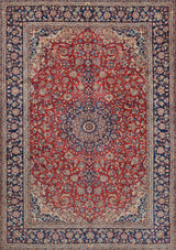 Handwoven Nadjafabad Oriental rug by Orientmattor, classic carpet in 408x289 cm with intricate traditional patterns.