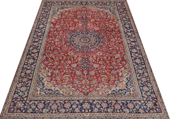 Handwoven Nadjafabad Oriental rug from Orientmattor, classic carpet in 408x289 cm with intricate patterns.