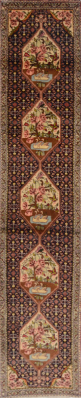Orientmattor Sanneh Oriental handknuten matta, 323x63 cm, classic design with intricate patterns, Nr. 65171.