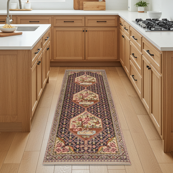 Handwoven Sanneh Oriental rug by Orientmattor, classic 323x63 cm carpet with intricate pattern and rich colors.