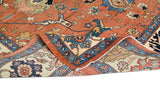 Orientmattor Handknuten Matta Serapi Oriental, classic carpet, 348x274 cm, detailed pattern in rich warm tones.