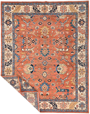 Handknuten Serapi Oriental carpet by Orientmattor, classic design, 348x274 cm, detailed woven pattern in natural tones.