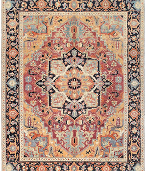 Handknuten Serapi Oriental carpet, classic design, 362x278 cm, by Orientmattor, detailed woven pattern in warm tones.