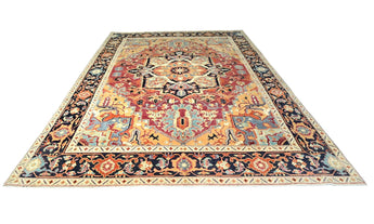Orientmattor Handknuten Matta Serapi Oriental, classic carpet in 362x278 cm with intricate traditional patterns.