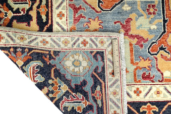 Orientmattor Handknuten Serapi Oriental rug, classic carpet, 362x278 cm, detailed patterns and rich colors.