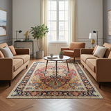 Orientmattor classic Handknuten Matta Serapi Oriental carpet, 362x278 cm, detailed woven design in traditional style.