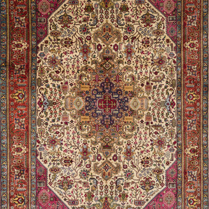 Handwoven Tabriz Persian carpet by Orientmattor, classic 293x192 cm with intricate traditional patterns.