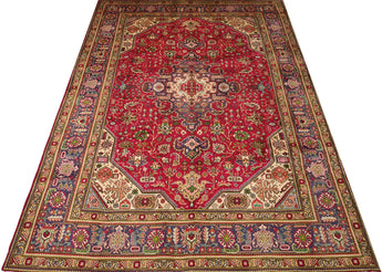 Handknuten Tabriz Persian rug by Orientmattor, 296x200 cm, showcasing intricate traditional floral patterns on a classic carpet.