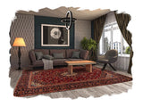 Orientmattor Kashan 61679 classic carpet with intricate patterns in warm tones, detailed close-up of traditional Persian design.