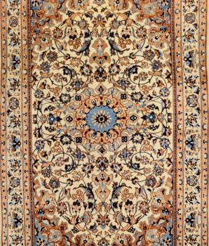 Nain, Handknotted rug from Iran/Persian, Multicolor, Beige, 205x124 cm.