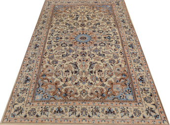 Nain, Handknotted rug from Iran/Persian, Multicolor, Beige, 205x124 cm.