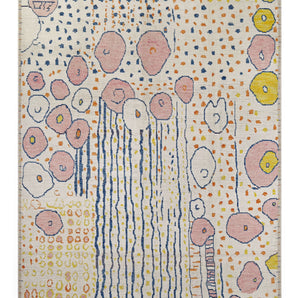 Moroccan design carpet by Orientmattor featuring intricate patterns and vibrant colors, shown in the 64878 model image.