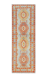 Handknuten Abshar Oriental Gabbeh rug, 222 x 76 cm, with intricate patterns and warm colors, by Orientmattor.