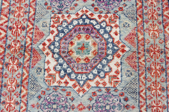 Handwoven Gabbeh rug by Orientmattor, Abshar Oriental style, 290 x 80 cm, featuring traditional patterns and rich colors.