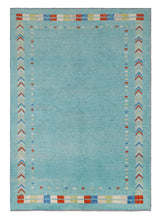 Handwoven Gabbeh rug by Orientmattor, Abshar Oriental design, 292 x 202 cm, featuring intricate patterns and warm earthy tones.
