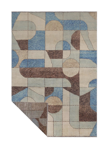 Handwoven Gabbeh rug by Orientmattor, Abshar Oriental style, 294x198 cm with intricate patterns and rich colors.