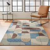 Handwoven Abshar Oriental Gabbeh rug by Orientmattor, 294 x 198 cm, featuring traditional geometric patterns and rich earthy tones.