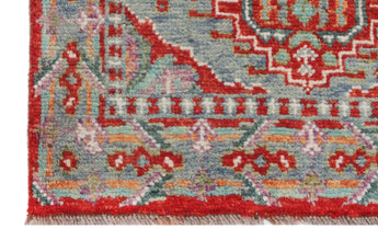 Handknuten Gabbeh rug by Orientmattor, Abshar Oriental style, 303 x 79 cm, with intricate geometric patterns and warm earthy tones.