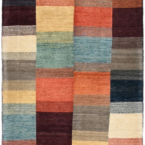 Handknuten Gabbeh oriental rug by Orientmattor, 174 x 113 cm, featuring traditional geometric patterns and warm earthy tones.