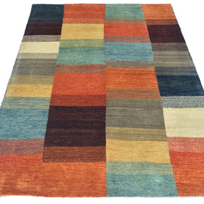 Handknuten Gabbeh Oriental rug by Orientmattor, 174 x 113 cm, featuring traditional geometric patterns and rich colors.
