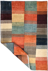 Orientmattor Gabbeh handwoven rug, 174x113 cm, traditional oriental design with vibrant colors and intricate patterns.