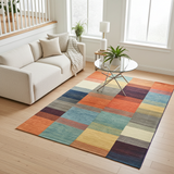 Handknuten Gabbeh Oriental rug from Orientmattor, 174x113 cm, featuring intricate geometric patterns and warm earthy tones.