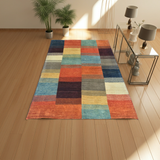 Handknuten Gabbeh Oriental rug by Orientmattor, 174x113 cm, featuring traditional geometric patterns and rich earthy tones.