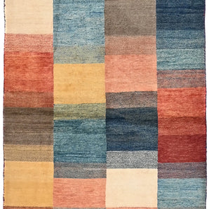 Orientmattor Gabbeh handwoven rug in traditional oriental style, 177x109 cm with intricate patterns and warm colors.