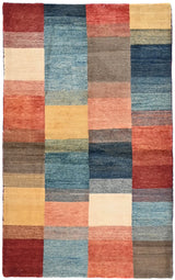 Orientmattor Gabbeh handwoven rug in traditional oriental style, 177x109 cm with intricate patterns and warm colors.