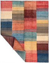 Handknuten Gabbeh Oriental rug from Orientmattor, 193x148 cm, featuring intricate geometric patterns and warm earthy tones.