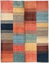 Handknuten Gabbeh Oriental rug by Orientmattor, 195x147 cm, showcasing intricate patterns and warm earthy tones.