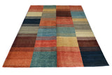 Handknuten Gabbeh Oriental rug from Orientmattor, 195x147 cm, featuring traditional geometric patterns and rich colors.