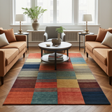 Orientmattor handknuten Gabbeh Oriental rug, 195x147 cm, detailed woven design with vibrant colors and traditional pattern.