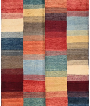 Handwoven Gabbeh rug from Orientmattor, 229x168 cm, featuring traditional oriental patterns and rich earthy colors.