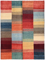 Handwoven Gabbeh rug from Orientmattor, 229x168 cm, featuring traditional oriental patterns and rich earthy colors.