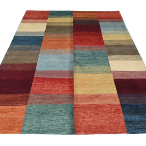 Orientmattor Gabbeh handknuten oriental matta, 229x168 cm, detailed woven design with warm earthy tones.