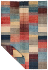 Orientmattor Gabbeh handwoven oriental rug, 290x200 cm, featuring traditional geometric patterns and rich earthy tones.